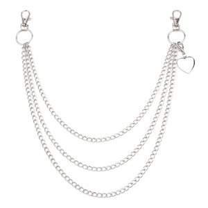 ห่วงโซ่เอวรูปหัวใจโลหะผสมสังกะสีหลายชั้นเครื่องประดับแฟชั่นฮิปฮอปพังก์สีขาว K222 K631 - Product Image 5