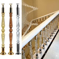 Pilier en plexiglas cristal pour escalier, lumière led SS 304, balustrade en acrylique transparent pour escalier