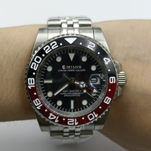 Montre mécanique populaire NH34 GMT pour hommes, montre-bracelet automatique de luxe SEILOCE, acier inoxydable, étanche 50M, montres de sport - Product Image 5