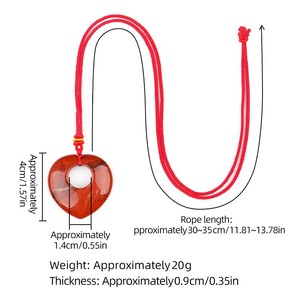 Hot Selling Multi-Color Natural Crystal Stone Heart-Shaped Pendant Amethyst <strong>Quartz</strong> Necklace DIY Love Style Classical <strong>Party</strong> Gift - Product Image 2