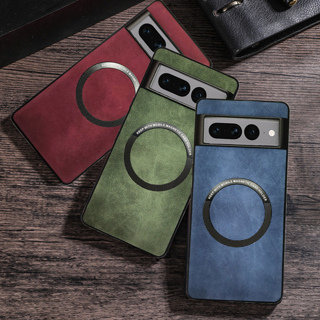 Matte Wireless Charging Shockproof Business Soft Cover for Magnetic Leather Case for Google Pixel 8 7 Pro 6 XL 6A 7A