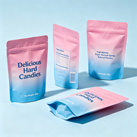 Pochette à bonbons haut de gamme dégradée, finition mate de luxe, sac refermable à fermeture éclair, emballage alimentaire imprimé en héliogravure MOPP+PET+PE