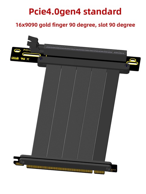 PCIe 4.0 X16 Graphics Card Riser Cable 16 Ports Vertical Mounting Compatible 30/40 Series Delivering Full-Speed Lossless