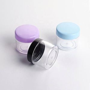 Contenants d'échantillons cosmétiques en gros, 3g-20g, mini pots cylindriques en plastique PS avec couvercle coloré pour crème contour des yeux - Product Image 4
