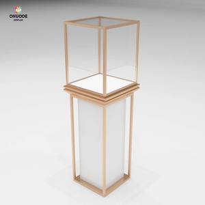 Luxury Custom Gold and <b>White</b> Jewelry Store Furniture LED Light Display Cabinets for Retail Stores - Product Image 6