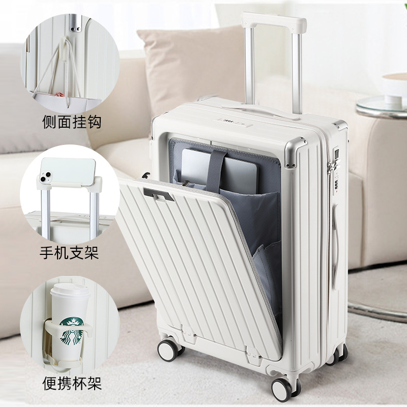 White (one-button front-opening cup holder with USB)