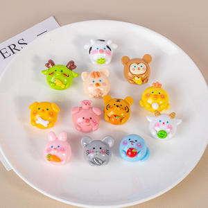 Dibujos animados lindo Animal tridimensional doce signos del zodiaco chino encantos de resina para DIY crema pegamento teléfono caso Accesorios - Product Image 2