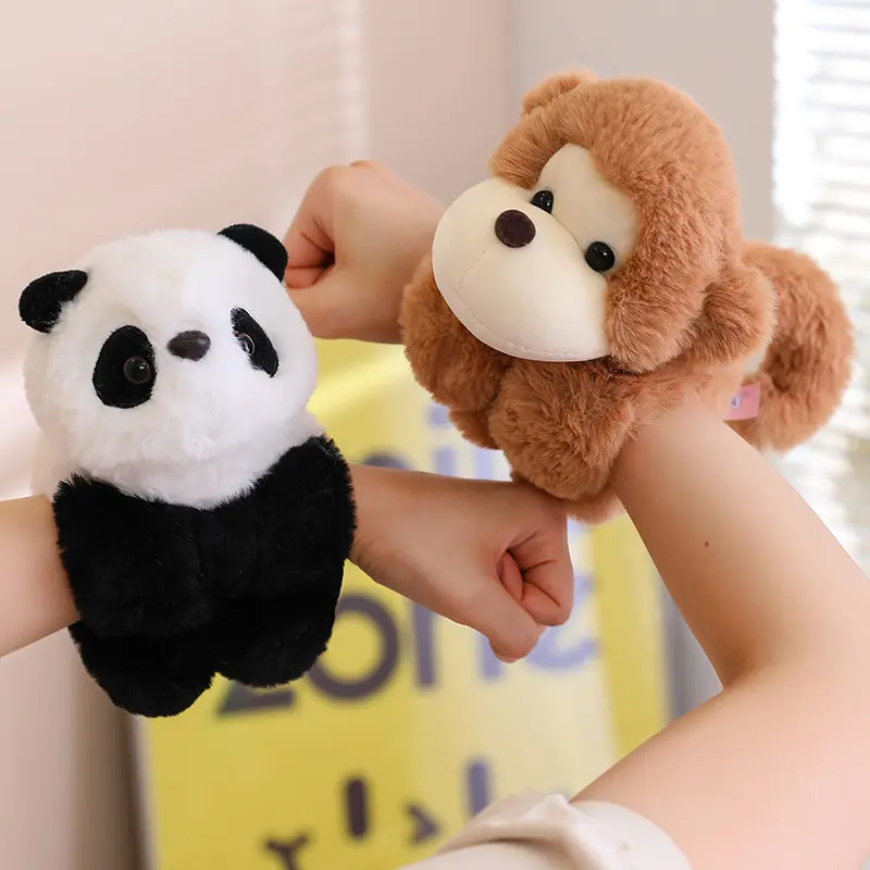New Custom Stuffed Unicorn monkey panda elephant Animal Plush Slap Bracelet Children's Day Gifts