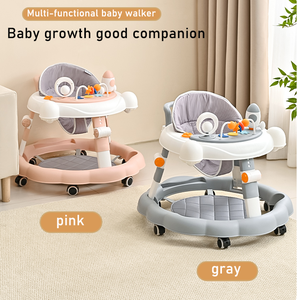 Girello multifunzione con ruote e musica da seggiolino giocattolo per bambini camminatore Sit-To-Stand per imparare a camminare per bambini pieghevole Baby Walker - Product Image 2