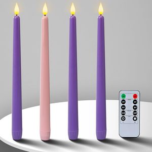 Bougies <span class=keywords><strong>de</strong></span> <span class=keywords><strong>l</strong></span>'<span class=keywords><strong>avent</strong></span> scintillantes à LED à piles Chandeliers coniques sans flamme <span class=keywords><strong>de</strong></span> 10 pouces pour la couronne <span class=keywords><strong>de</strong></span> <span class=keywords><strong>l</strong></span>'<span class=keywords><strong>avent</strong></span> catholique <span class=keywords><strong>de</strong></span> Noë<span class=keywords><strong>l</strong></span> - Product Image 1
