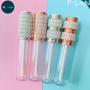 P-Lan Brand Stok 10 Buah Tabung Lip Gloss Custom Perak Rose Gold 6ml Bling Glitter <span class=keywords><strong>Pink</strong></span> Rainbow Diamond Lip Gloss <span class=keywords><strong>Tube</strong></span> - Product Image 4