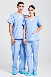 <span class=keywords><strong>Divisa</strong></span> <span class=keywords><strong>Ospedaliera</strong></span> Classica Anno Fashion Wear con Collo a V Azzurro per Uomini e Donne, Uniforme Medica Tessuta - Product Image 6