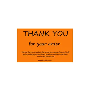 Recyclable orange business thank you card printing customize scratch