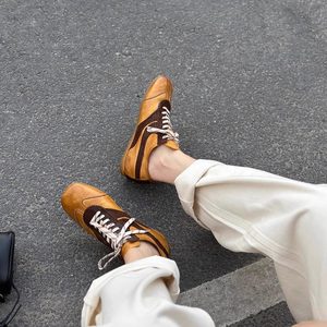 <span class=keywords><strong>Scarpe</strong></span> da <span class=keywords><strong>ginnastica</strong></span> casual da donna Zhu Xiaomeng Mama Horse Skin Spring Washed Vintage <span class=keywords><strong>con</strong></span> punta quadrata, stile tedesco, <span class=keywords><strong>con</strong></span> rialzo - Product Image 2