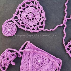 Bikini en crochet fait main personnalisé, mini bikini sans bretelles, ensemble 2 pièces, maillot de bain sexy en tricot, vêtements de plage pour femmes - Product Image 2