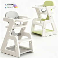 Chaise de croissance pour enfants, chaise haute bébé réglable en hauteur 2 niveaux, HDPE sans BPA, sans odeur, anti-basculement, rangement, vente en gros, usine OEM