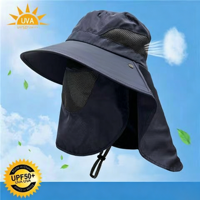 Chapeau d'extérieur en gros à large bord avec protection visage et cou, respirant, pour voyage, cyclisme, pêche, en tissu à séchage rapide, plusieurs couleurs