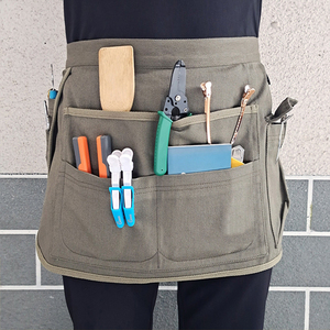 Một nửa Chiều dài Tạp dề dày vải đa túi Tạp dề biểu tượng tùy chỉnh chế biến gỗ quần áo công cụ tạp dề - Product Image 2