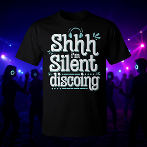 Camiseta Silent Disco Party, Auriculares Inalámbricos, Camiseta Dance Vibes - Product Image 3