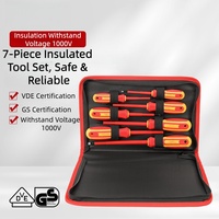 Ensemble d'outils isolés VDE 1000V, 5 pièces, pinces électricien, coupe-fils, tournevis, manuel, OEM personnalisable, haute tension