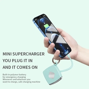 Chất lượng cao Mini Powerbank sạc di động nhỏ gọn 5000mAh ngoài trời dễ thương món quà ngân hàng điện với dây cáp mặt dây - Product Image 5
