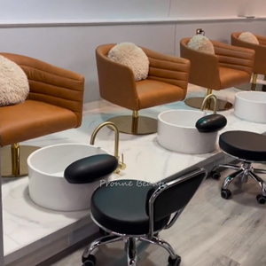 Poltrona Pedicure di Lusso Stile Trono Queen con Vasca Spa in Ceramica per Piedi e Scarico - Product Image 6