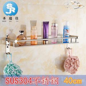 Étagère de salle de bain Saint Ruijia en acier inoxydable, porte-serviettes 1 niveau avec crochets, sans perçage, pour rangement de salle de bain - Product Image 3