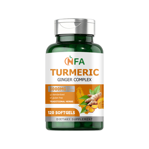 Private Label Turmeric Ginger Complex Softgels with Turmeric Extract Supports Immune Function Overall Health Wellness Softgels - Product Image 1