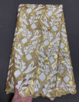 Tissu africain en filet d'organza découpé à la main 2025 Dentelle en maille de tulle de broderie de paillettes brillantes françaises de haute qualité pour robe de soirée