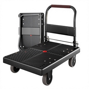 Chariot à plateau silencieux, pliable, léger et moderne à quatre roues, capacité de charge de 500 kg - Chariot de déménagement et chariot de courses - Product Image 1