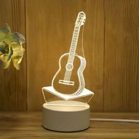 Lámpara Nocturna Acrílica 3D DIY, Regalo para Navidad, San Valentín, Fiestas, Luz LED de Ambiente Infantil con Dibujos Animados, Logotipo Personalizado