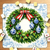 Tapete de Mahjong Navideño de Lujo Moderno, Antideslizante, de Secado Rápido, de Tierra de Diatomeas, Plegable y Portátil, para Entretenimiento en el Hogar