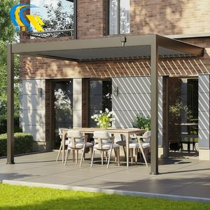 Pergola moderne en alliage d'acier et d'aluminium écologique <span class=keywords><strong>avec</strong></span> lames LED thermolaquées pour jardin, mariage, <span class=keywords><strong>camping</strong></span>, gazebo - Product Image 1