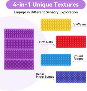 Autocollants sensoriels texturés pour enfants autistes de TSA TDAH Bandes de silicone Enfants Autisme sensoriel Thérapie Soulagement du stress Ensembles de jouets - Product Image 2