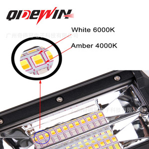 ไฟทำงาน LED แบบสองแถว 72W ขนาด 130 มม. สำหรับติดตั้งกับกันชนหน้ารถออฟโรด ติดตั้งบนหลังคาได้ ไฟกระพริบสองสี - Product Image 4