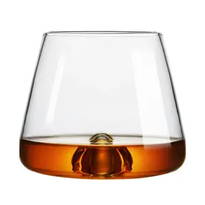 380ML OEM ODM Vortex Logotipo personalizado Forma de cono Hill Whisky Glass Whisky