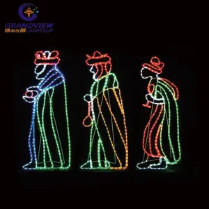 IP65 Wise Man Camel Commercial Motif Rope Light Jesus Nativity For Outdoor Christmas Lights