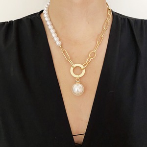 HOVANCI Punk moneda collar de cadena de <span class=keywords><strong>6</strong></span> para mujeres 2 unids/set oro perla gargantilla multicapa colgante collares joyería de fiesta - Product Image 2