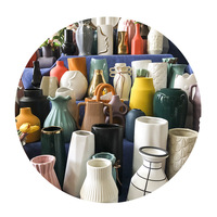 Ensemble de Vases Personnalisés en Céramique Colorée Style Nordique Moderne Art Déco pour Table, Mariage et Décoration Intérieure