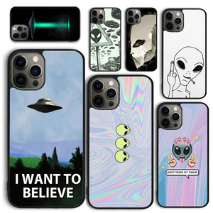 Custodia aliena marziana per telefono <span class=keywords><strong>UFO</strong></span> per iPhone 16 15 14 12 13 mini PLUS X XR 11 PRO MAX Cover posteriore Fundas Shell - Product Image 1