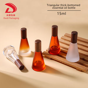 Botella de spray de perfume de cristal naranja con degradado esmerilado serigrafiado con logotipo personalizado 15ml pulverizador de bomba recargable de forma cónica <span class=keywords><strong>Doully</strong></span> - Product Image 2