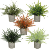 Tanaman Pot Buatan Evergreenwrap Desktop, Pot Silinder dari Bubur Kertas, Daun Pakis Boston, Bonsai Tanaman Buatan