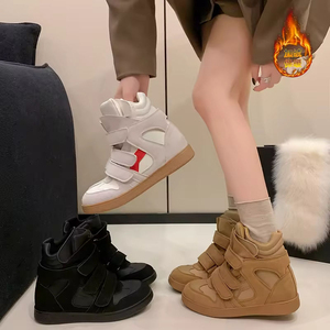 Custom Style Invisible Height-increasing <strong>Women's</strong> Wedge-heel Velcro Sneakers Anti-Skid High-rise All Seasons - Product Image 2