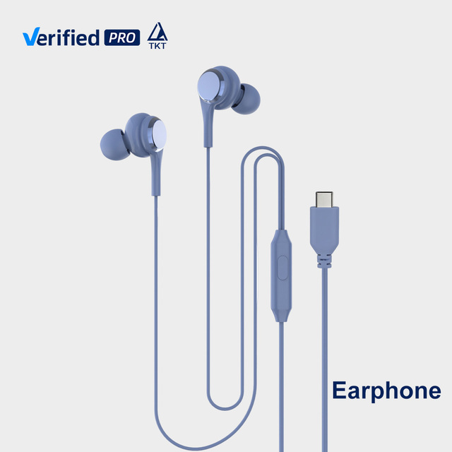 TKT Type C Earphones Sport Music Stereo Noise Cancelling Wired Earphones Headset With Microphone Handsfree Earphone