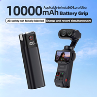 Power Bank Portabel 10000mAh dengan Pegangan Tangan, Kompatibel dengan Kamera Gimbal Insta360 Luna Ultra, Aksesori Perekaman Vlog Luar Ruangan
