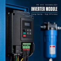 Compresseur d'air industriel à vis PM VSD 16 bars 4-en-1 sur châssis avec sécheur et réservoir, économie d'énergie, 45 kW et plus
