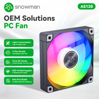 Ventola per Chassis SNOWMAN AS120-ARGB-BK 120mm 5V ARGB con Cuscinetto Fluido Impermeabile, Durata 50.000 Ore, per Raffreddamento Case PC