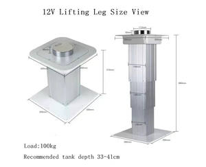 Colonne de levage électrique <span class=keywords><strong>ADDX</strong></span> blanche 220V de haute qualité, actionneur linéaire en aluminium pour pied de table de remorque avec capacité de charge de 800 kg - Product Image 3
