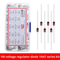 200 pièces 1W Zener verre régulateur de tension Diode Kit 10 Types insertion directe 3.3V ~ 7.5V mixte 1N47 série pour LED