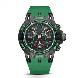 Megir 8110 Blue Color Silicone Promotional Chronograph Popular luminous Men's Watch Multifunctional Wristwatch